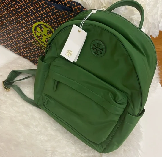 Tory Burch Ella Nylon Backpack – Arugula | Students Without Mothers